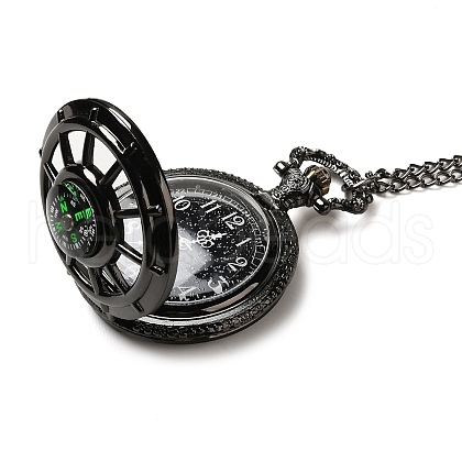 Alloy Glass Pendant Pocket Necklace WACH-S002-03B-1
