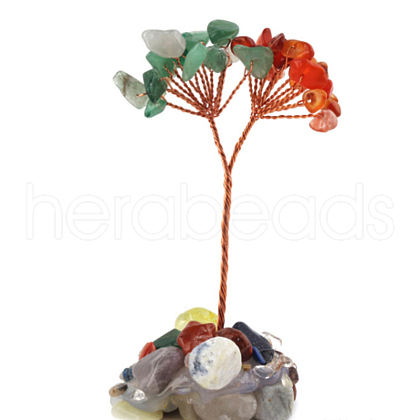 Natural Green Aventurine Chips Tree Decorations PW-WG24494-06-1