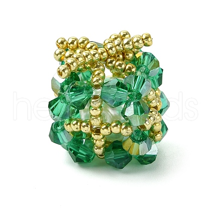 Christmas Seed Beads Beaded Charms PALLOY-MZ00299-03-1