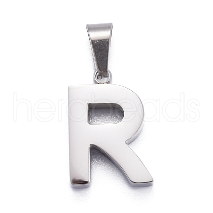 304 Stainless Steel Letter Pendants STAS-H127-R-P-1