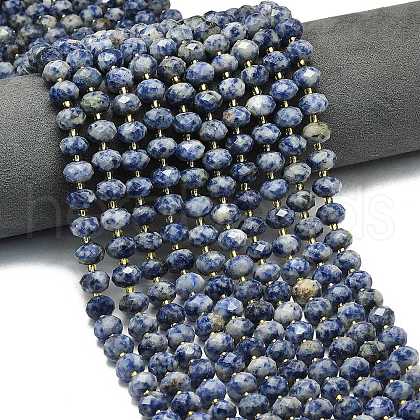 Natural Blue Spot Jasper Beads Strands G-P573-A45-01-1
