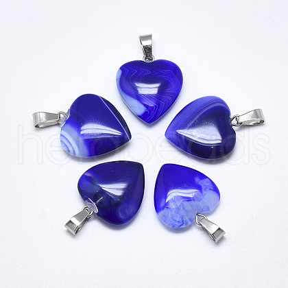 Natural Banded Agate/Striped Agate Pendants G-T122-24B-1