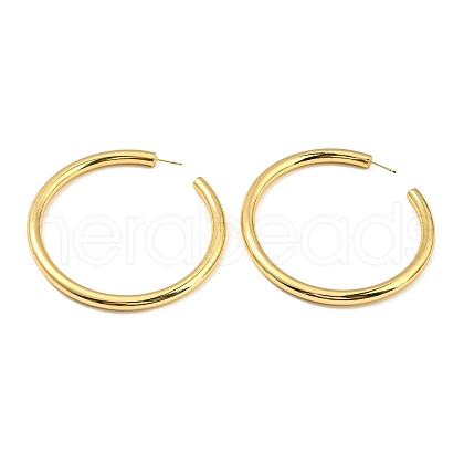 Rack Plating Brass Ring Stud Earrings EJEW-K263-02G-1