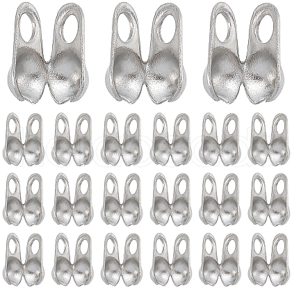SUNNYCLUE 400Pcs 304 Stainless Steel Smooth Surface Bead Tips STAS-SC0006-99-1