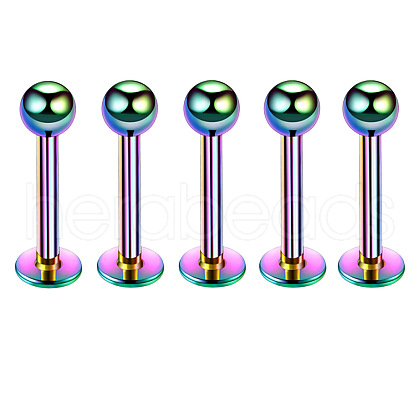 304 Stainless Steel Round Internally Threaded Labrets for Women Men WG9B6EB-26-1