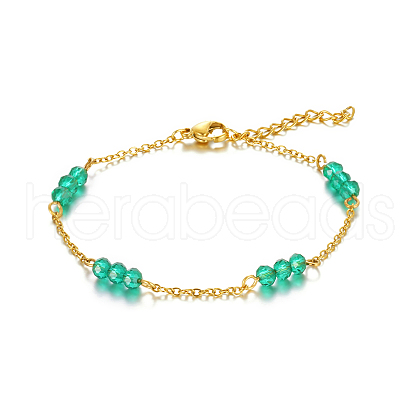 Glass Beaded Link Bracelets for Women CG6931-2-1