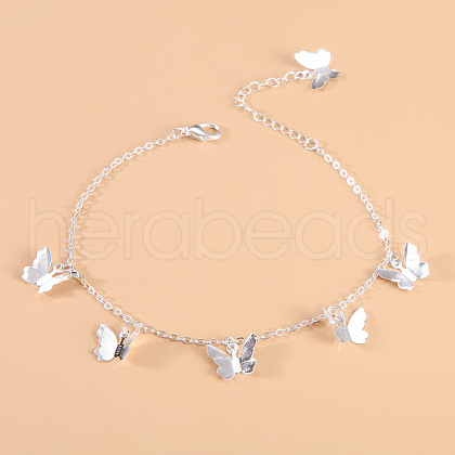 Brass Cable Chain Charm Bracelets for Women WG5EDD2-06-1