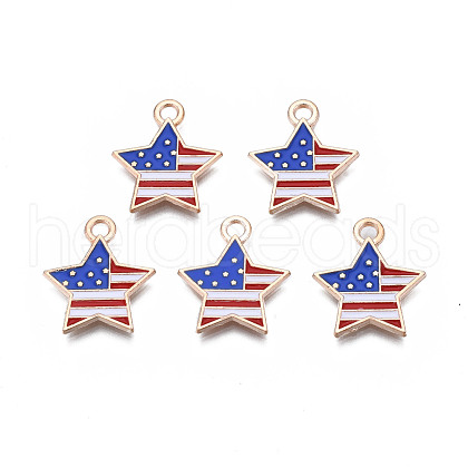 Star Alloy Enamel Pendants X-ENAM-Q033-54-1