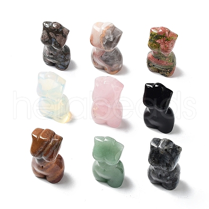 Natural & Synthetic Gemstone Carved Bust Model Statues Ornament G-P525-05-1