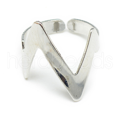 Initial Letter N Open Ring RJEW-S038-053-1-1