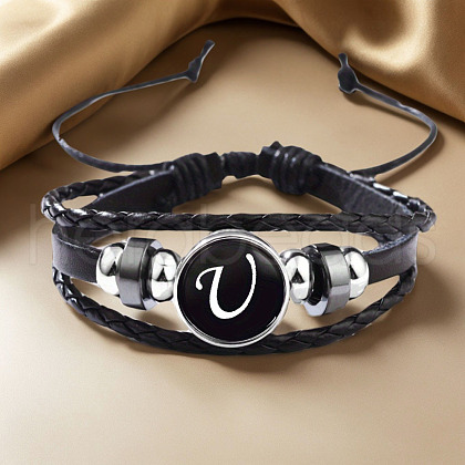 Adjustable Imitation Leather Cord Multilayer Bracelets WGB28DF-21-1