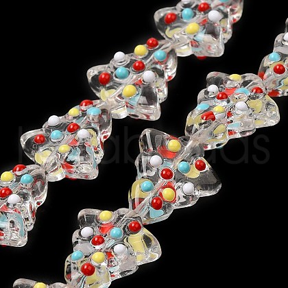 Handmade Bumpy Glass Beads Strands LAMP-F032-08J-1