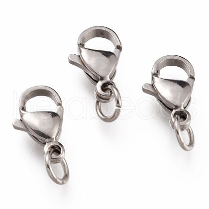 Tarnish Resistant 304 Stainless Steel Lobster Claw Clasps X-STAS-G240-01D-P-1