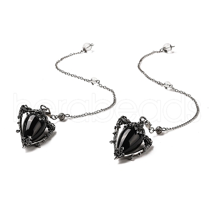 Natural Obsidian Triangle Dowsing Pendulum Pendants G-G022-01AS-07-1