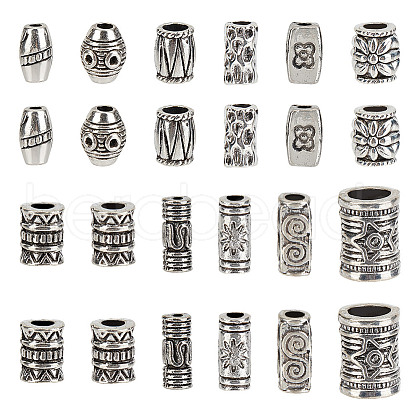 HOBBIESAY 120Pcs 10 Styles Tibetan Style Alloy Beads Sets TIBEB-HY0001-10AS-1