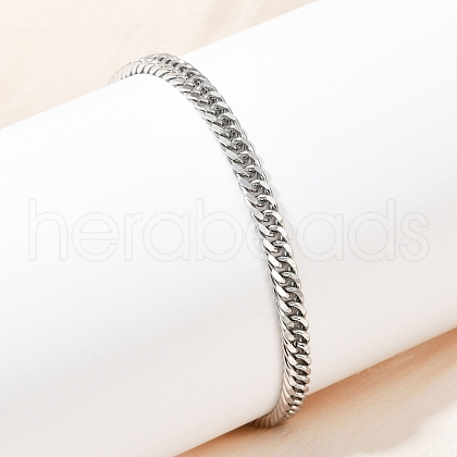 201 Stainless Steel Cuba Chian Bracelet for Men BJEW-B138-01P-1