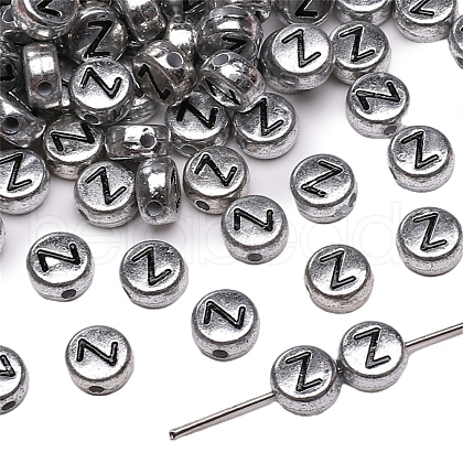 50Pcs Silver Plating Acrylic Beads PW-WG2E8AD-01-1