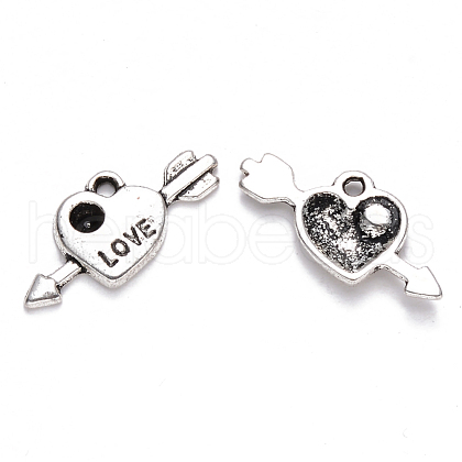 Valentine's Day Tibetan Style Alloy Pendant Rhinestone Settings TIBEP-S319-058AS-RS-1