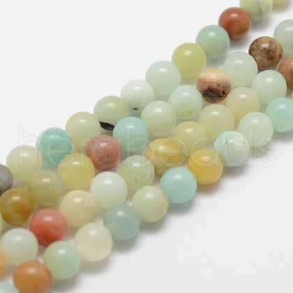 Natural Flower Amazonite Beads Strands X-G-F415-6mm-1