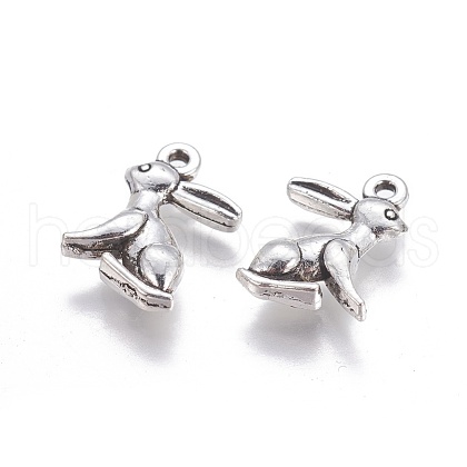 Tibetan Style Alloy Rabbit Pendants X-TIBEP-1437-AS-LF-1