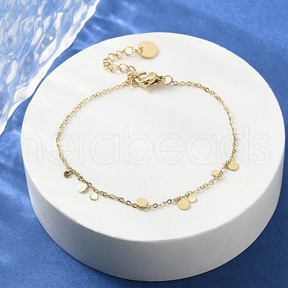 304 Stainless Steel Cable Chain Bracelets for Women BJEW-A036-23G-1