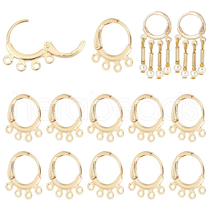 BENECREAT 10 Pair Brass Leverback Earring Findings KK-BC0013-27-1