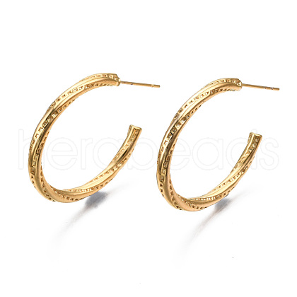 Brass Half Hoop Earrings KK-S356-356-NF-1