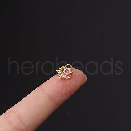 Brass Micro Pave Cubic Zirconia Cartilage Earrings WGF347E-10-1