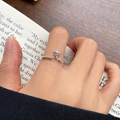 S925 Stainless Steel Cuff Rings for Women FS-WG79458-16-1