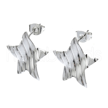 201 Stainless Steel Stud Earrings EJEW-K270-19P-1