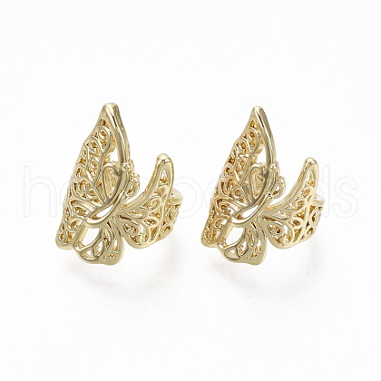 Brass Cuff Earrings EJEW-R114-019G-NF-1