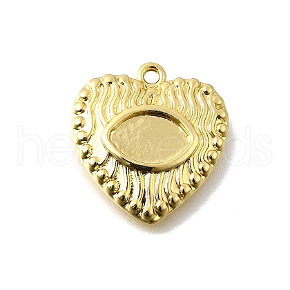 Heart Brass Pendant Cabochon Settings KK-P306-06G-1