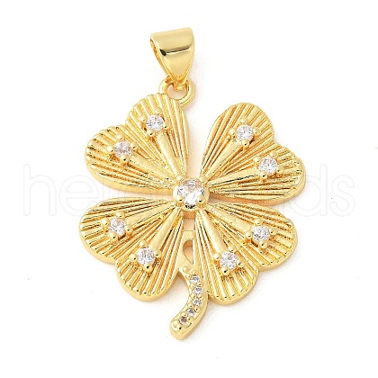 Brass Micro Pave Cubic Zirconia Pendants KK-U053-23G-1
