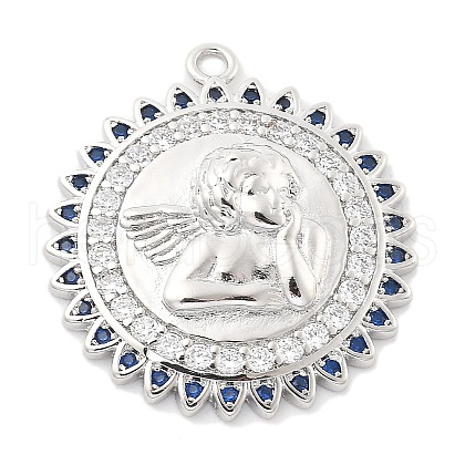 Brass Micro Pave Cubic Zirconia Pendants KK-L228-14P-02-1