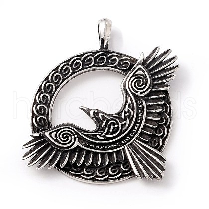 Tibetan Style 304 Stainless Steel Pendants X-STAS-P305-50AS-1