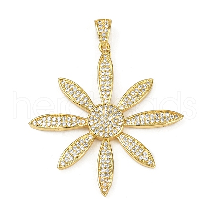 Brass Micro Pave Cubic Zirconia Pendants KK-M322-27G-1