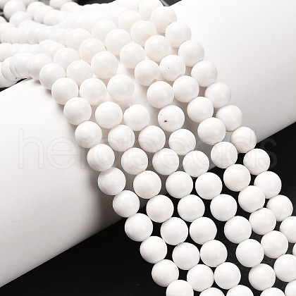 Natural Mashan Jade Round Beads Strands G-D263-6mm-XS01-1
