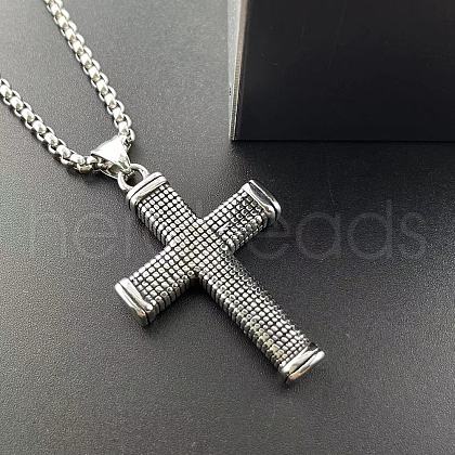Stylish Stainless Steel Cross Pendant Necklaces for Men's Fashion Accessories GA9172-1
