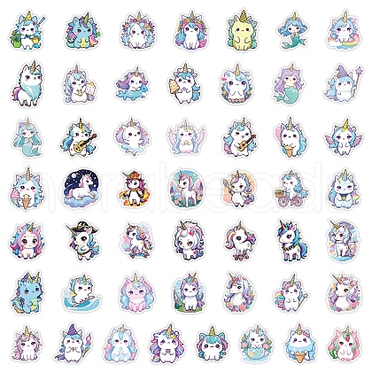 50Pcs Unicorn PVC Self-Adhesive Stickers PW-WGA825E-01-1