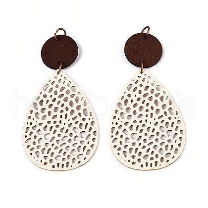Teardrop Leather Pendants FIND-N007-02B-01-1