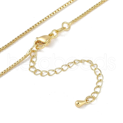 Brass Box Chain Necklace for Women NJEW-B118-01G-1