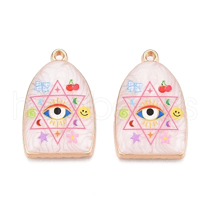 Printed Rack Plating Alloy Enamel Pendants ENAM-T020-03C-1