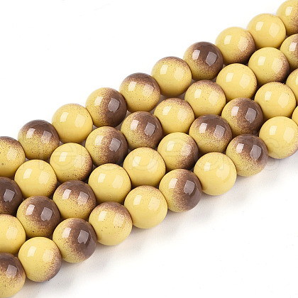 Baking Painted Glass Beads Strands DGLA-N012-10mm-09-1