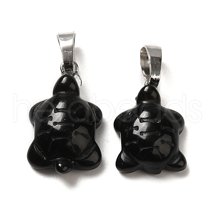 Natural Obsidian Pendants G-F758-A08-P-1