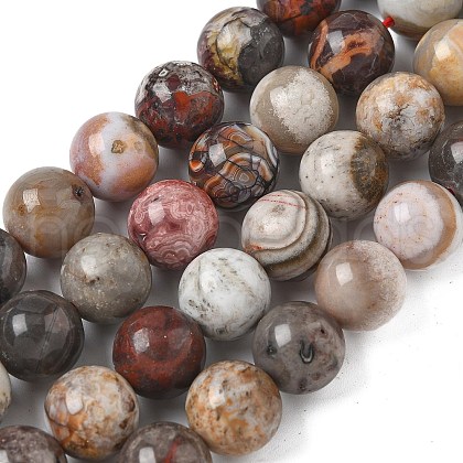 Natural Mexican Lace Agate Beads Strands G-E578-02C-01-1