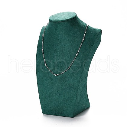 Bust Wood Covered with Microfiber Necklace Display Stands NDIS-F003-01A-1