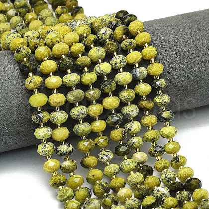 Natural Yellow Turquoise(Jasper) Beads Strands G-P573-A56-01-1