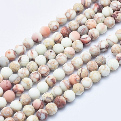 Natural Imperial Jasper Beads Strands G-A175C-6mm-01-1