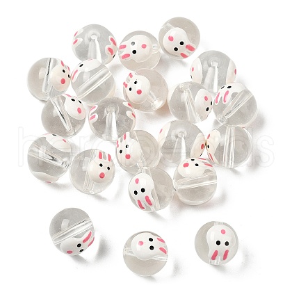 Transparent Glass Enamel Beads GLAA-N049-010-1