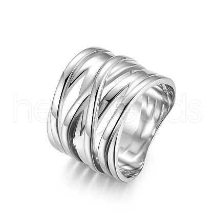 Cross 304 Stainless Steel Finger Rings FS-WG16BAC-02-1